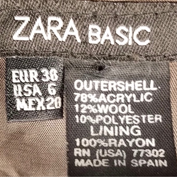 Zara Basic jacket nubby olive green & black size 6 - Picture 3 of 6